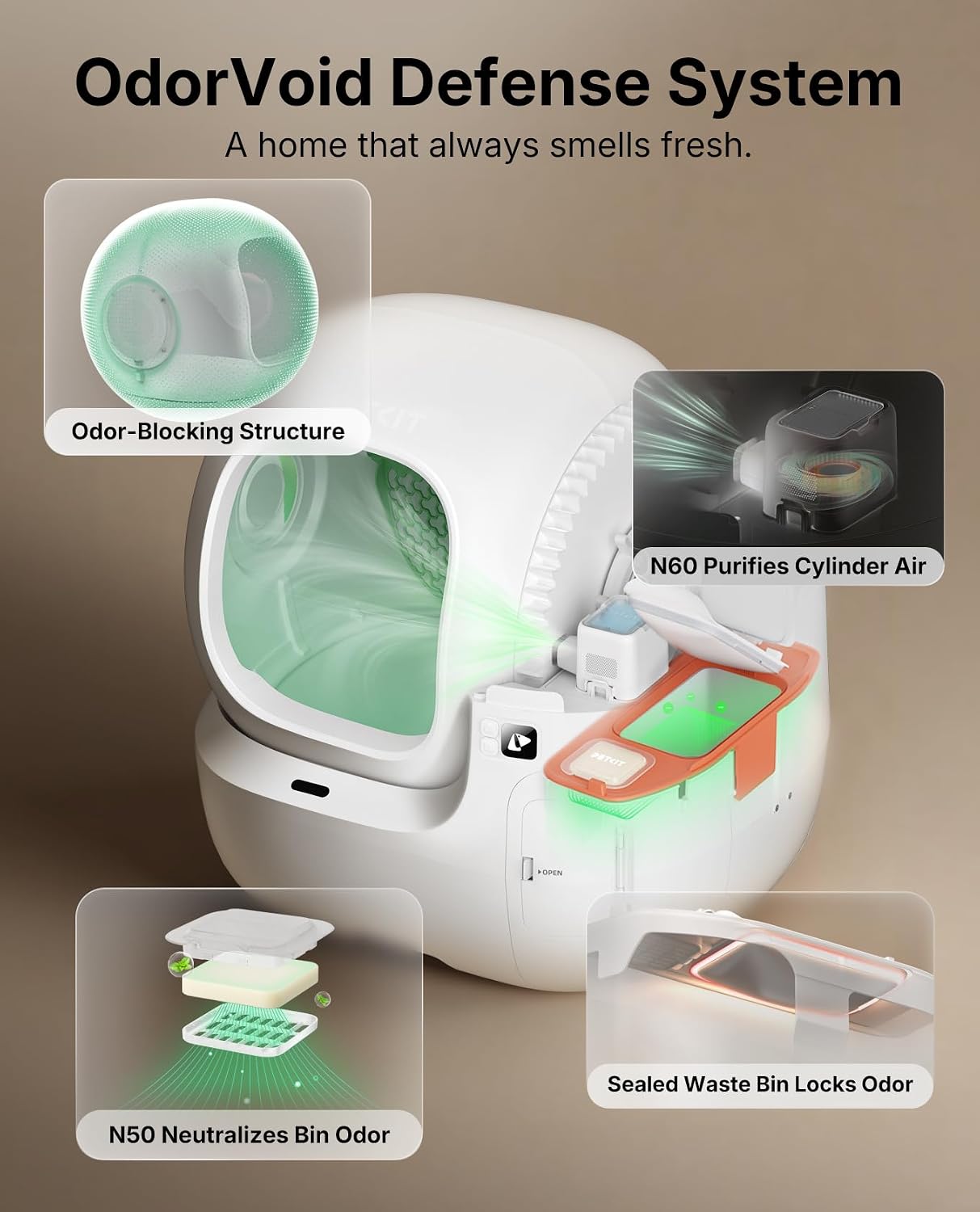 Smartphone app interface showing PETKIT Max Pro 2 AI Cat Face ID tracking